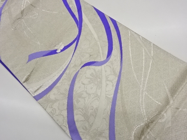 JAPANESE FUKURO OBI / WOVEN RHOMBUS & KUMIHIMO CORD PATTERN